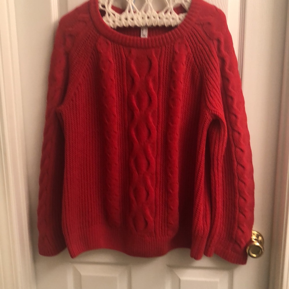 Susan Graver Chenille Sweater with Cable Detail Size Medium